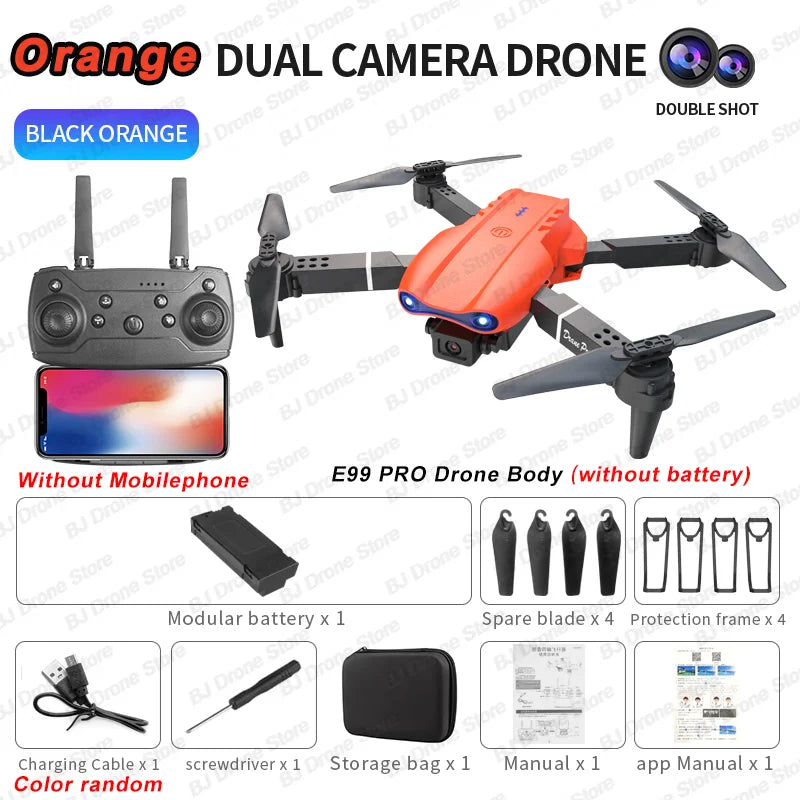 2024 E99Pro RC Drone 4K Professinal With 1080P Wide Angle HD Camera Foldable Helicopter WIFI FPV