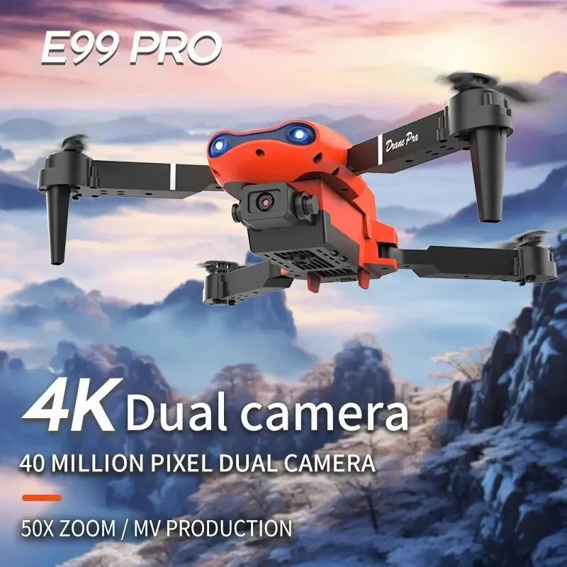 2024 E99Pro RC Drone 4K Professinal With 1080P Wide Angle HD Camera Foldable Helicopter WIFI FPV