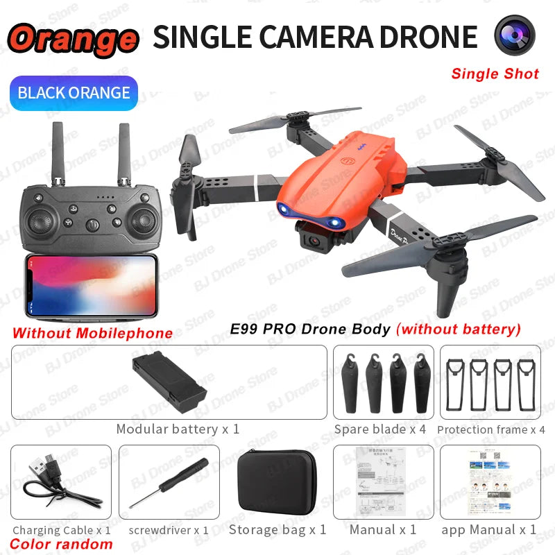 2024 E99Pro RC Drone 4K Professinal With 1080P Wide Angle HD Camera Foldable Helicopter WIFI FPV