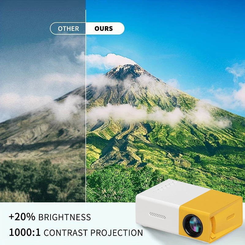 YG300 Portable Mini Movie Projector Suitable For Outdoor Camping/ Drive-in/ Home Theater Projectors With 30000 Hours Long Life