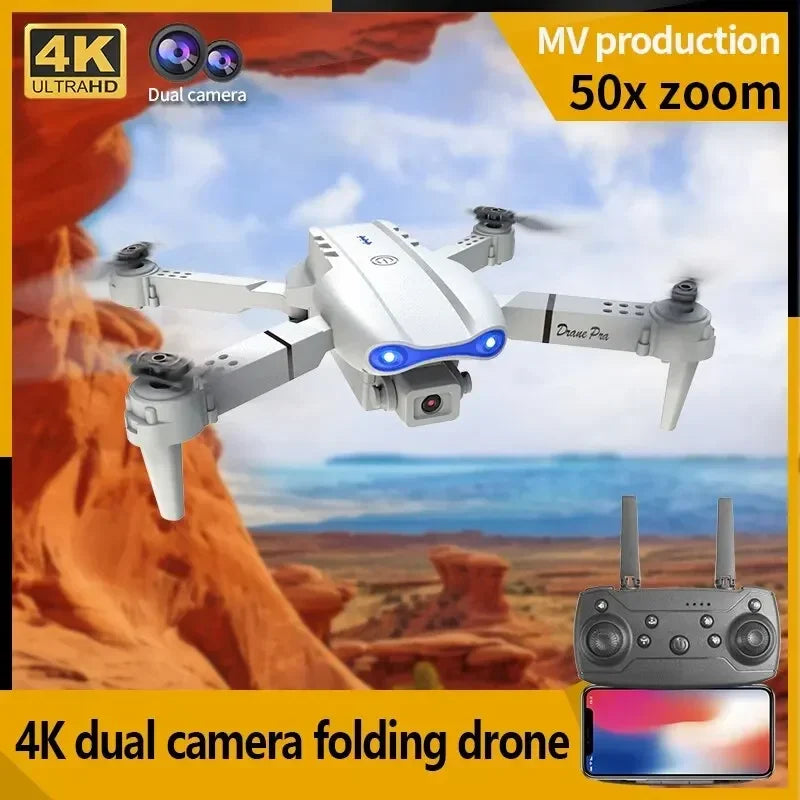 2024 E99Pro RC Drone 4K Professinal With 1080P Wide Angle HD Camera Foldable Helicopter WIFI FPV